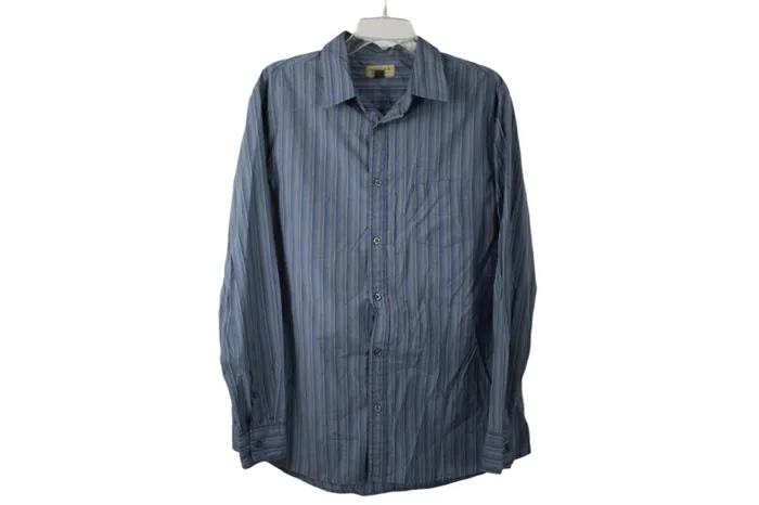 Rings Sonoma Sonoma Blue Striped Long Sleeved Shirt L