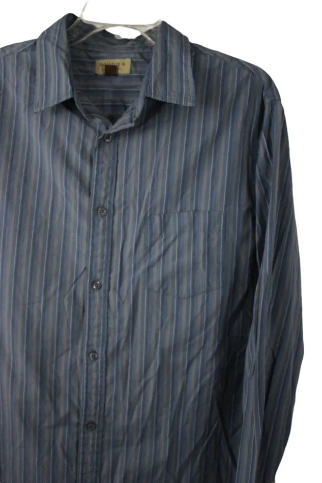 Rings Sonoma Sonoma Blue Striped Long Sleeved Shirt L