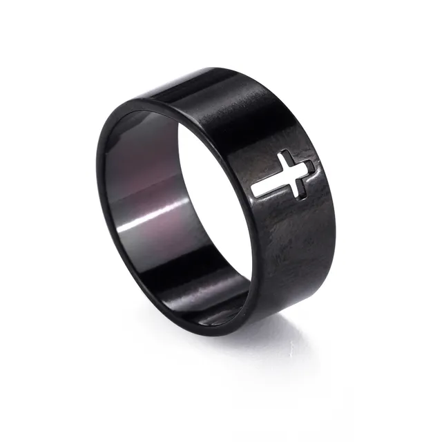 Rings Thick Christian Hollow Cross Ring Lords Guidance