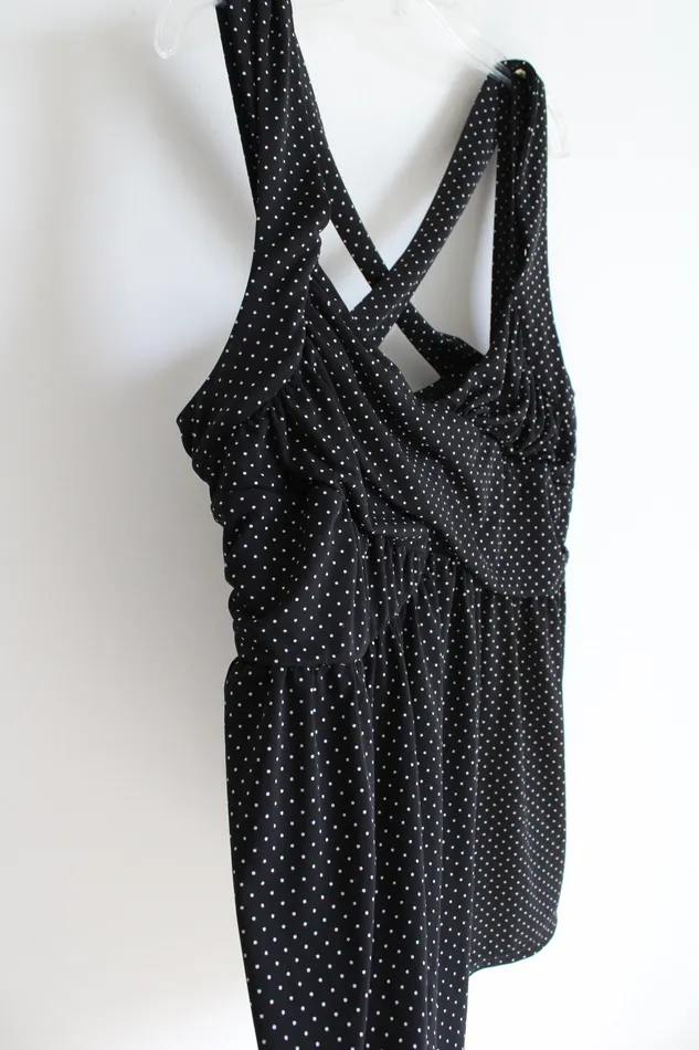 Rings Torrid Torrid Black White Polka Dot Criss Cross Strappy Tank 1 1X