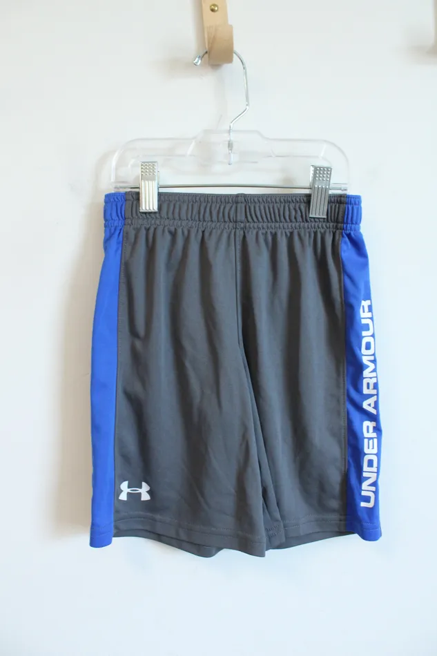 Rings Under Armour Under Armour Gray Blue Athletic Shorts Youth 6