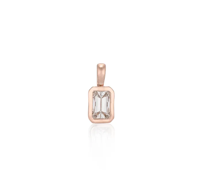Rose Gold and Bezel Set Diamond Charm RACHEL LYNN CHICAGO Earrings
