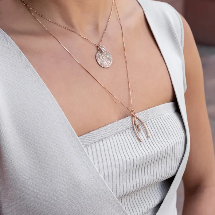 Rose Gold and Bezel Set Diamond Charm RACHEL LYNN CHICAGO Earrings
