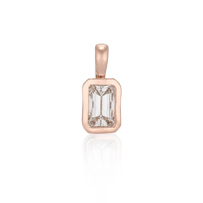 Rose Gold and Bezel Set Diamond Charm RACHEL LYNN CHICAGO Earrings