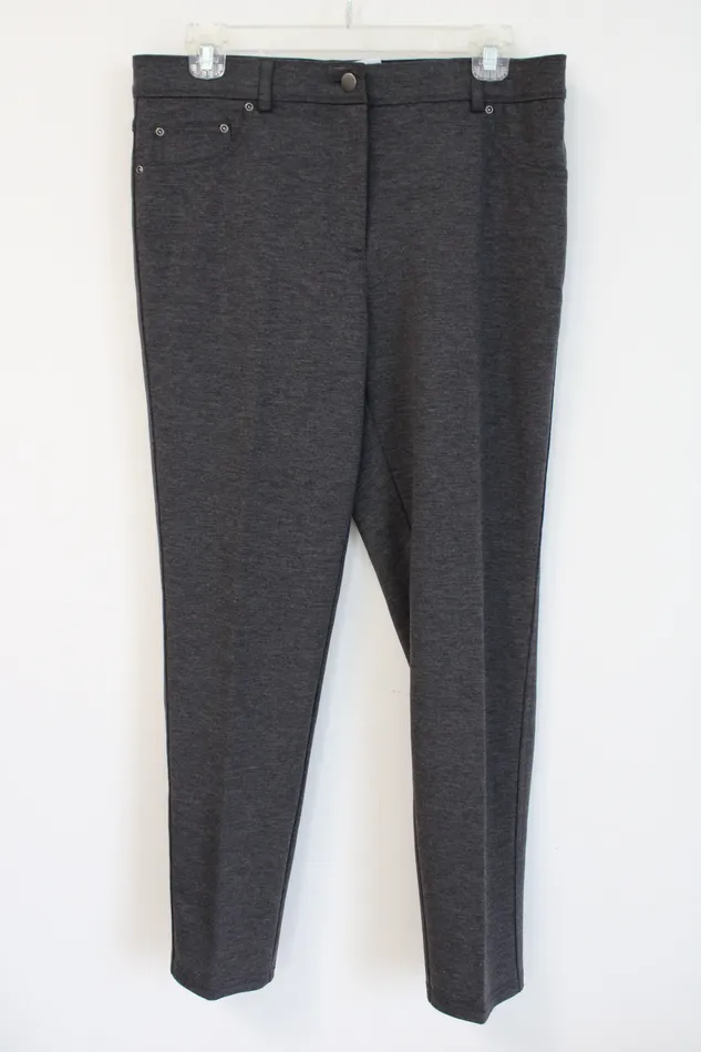 Ruby Rd Ruby Rs Gray Stretch Pant 10 Earrings