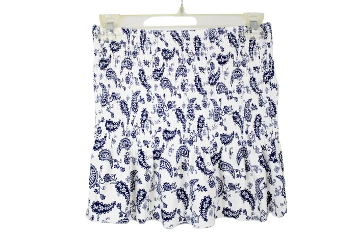 Rue 21 White Blue Smocked Tube Top S Rue 21 Rings