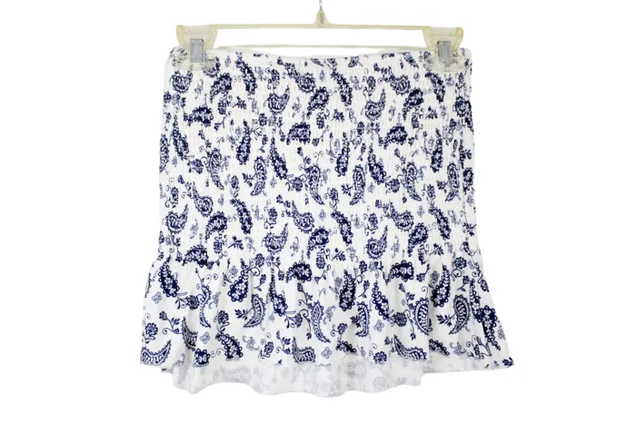 Rue 21 White Blue Smocked Tube Top S Rue 21 Rings