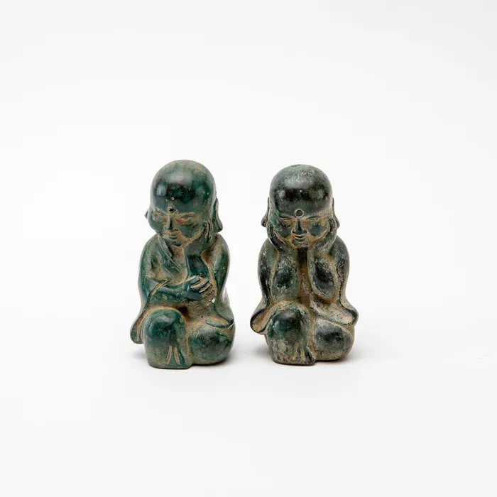 Sacred Statues Earrings Green Jizo Statue 2