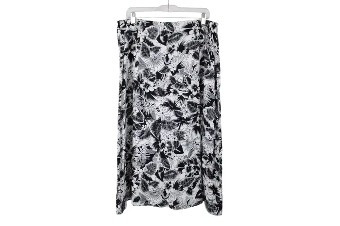 Sag Harbor Button Front Black Floral Skirt L Sag Harbor Rings