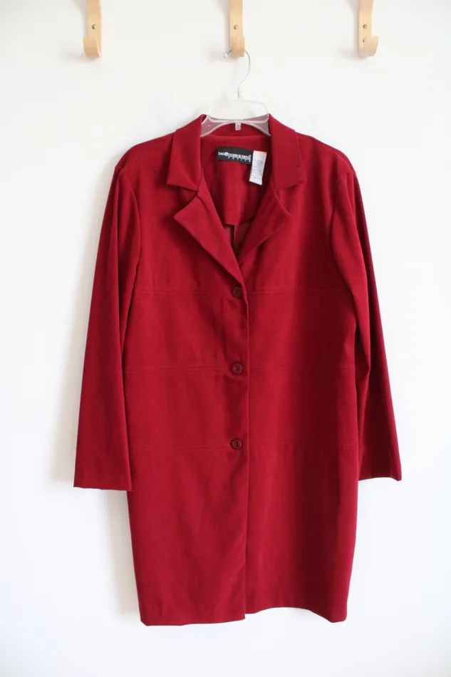 Sag Harbor Sag Harbor Dress Dark Red Collared Dress 14 Petite Earrings
