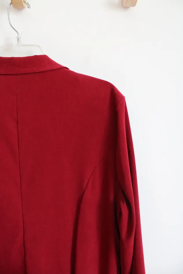 Sag Harbor Sag Harbor Dress Dark Red Collared Dress 14 Petite Earrings