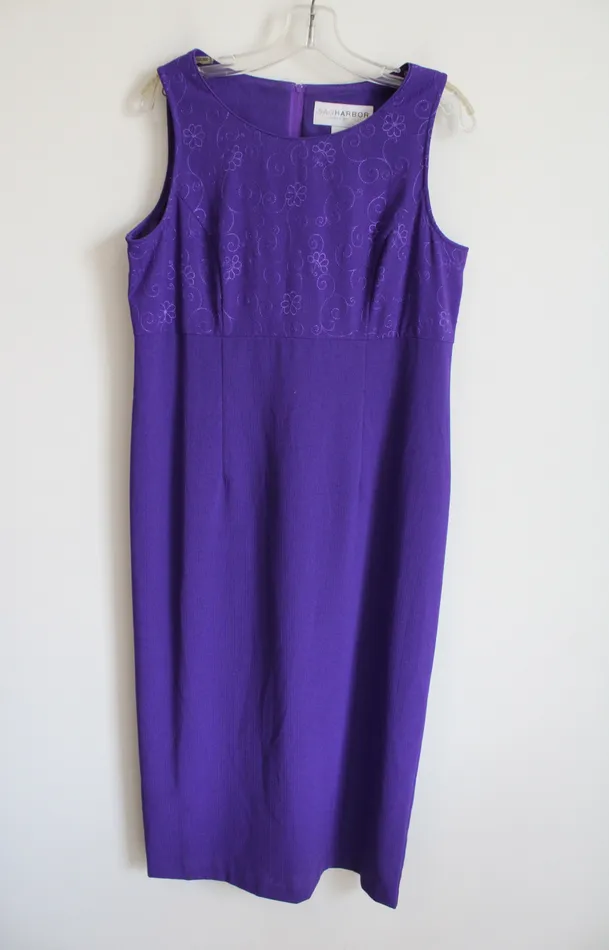Sag Harbor Sag Harbor Vintage Purple Maxi Dress 12 Petite Earrings