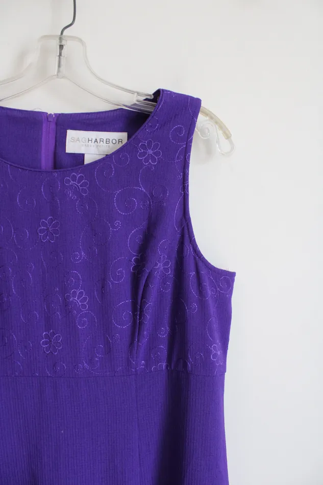 Sag Harbor Sag Harbor Vintage Purple Maxi Dress 12 Petite Earrings