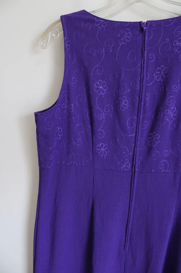 Sag Harbor Sag Harbor Vintage Purple Maxi Dress 12 Petite Earrings