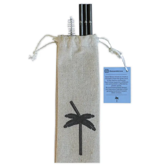 SANDSTRAW Earrings FishThemed Stainless Steel Straws 3Pack