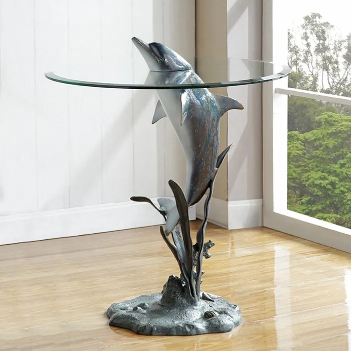 SANPACIFICINTL Surfacing Dolphin End Table by San Pacific International Earrings