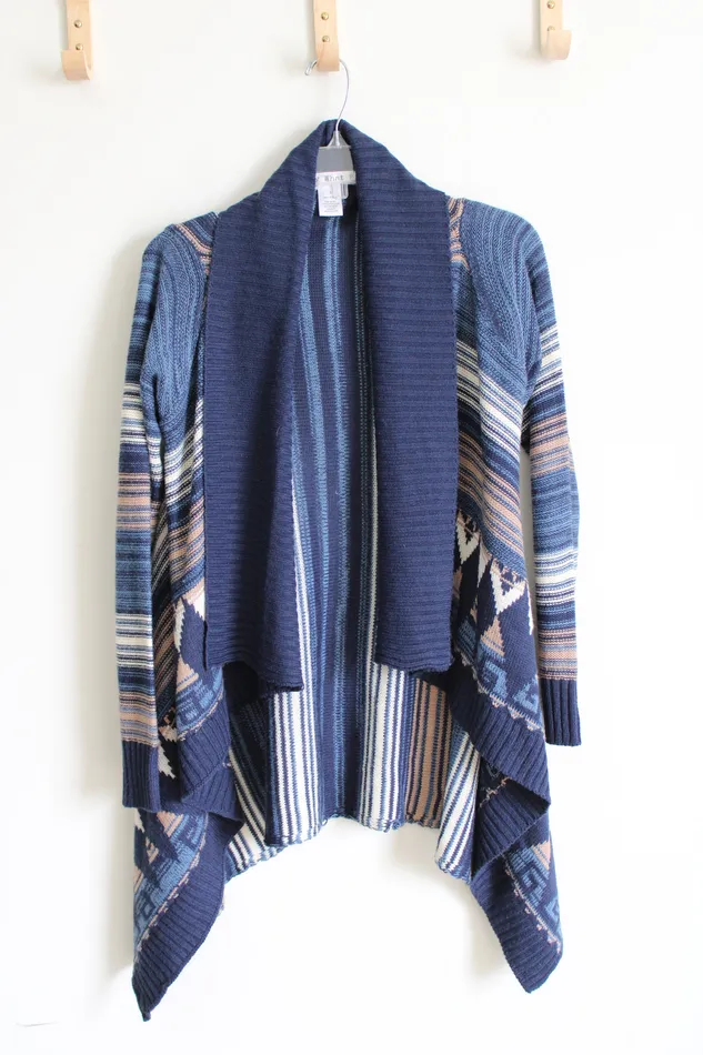 Say What Say What Blue Tan Striped Cardigan S Rings