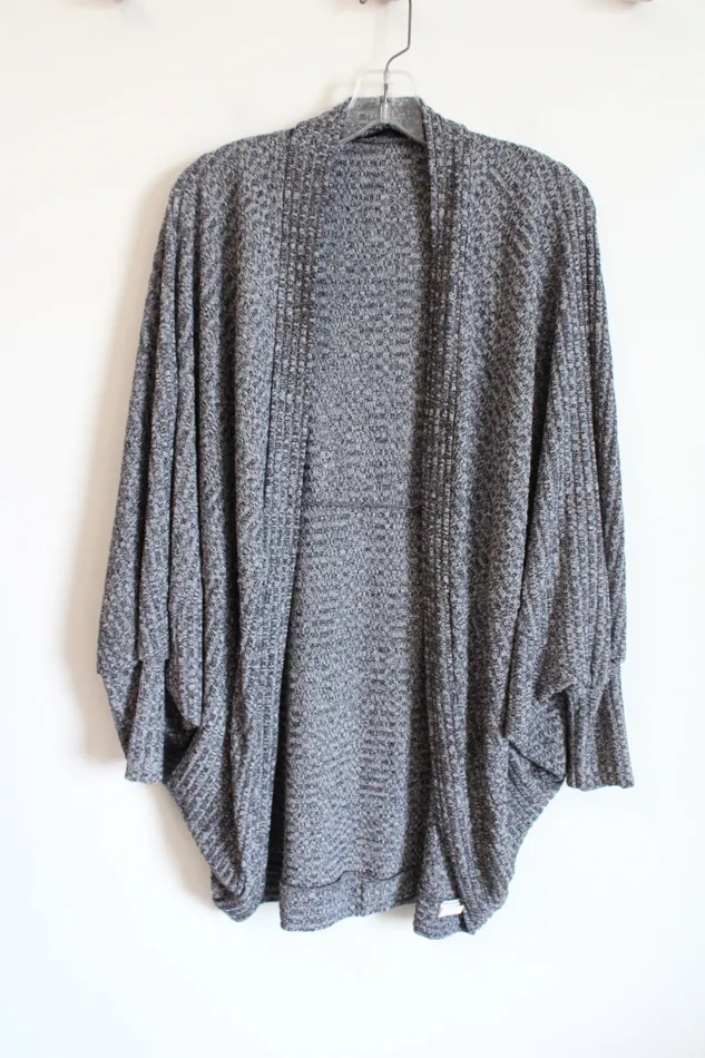 Shein Rings Shein Gray Black Knit Shawl Cardigan L