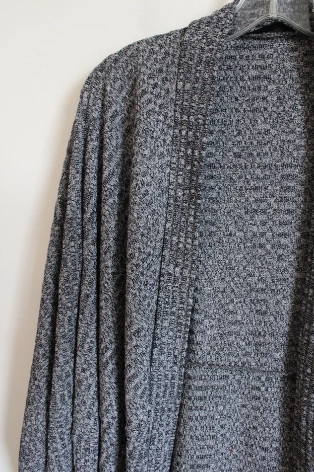 Shein Rings Shein Gray Black Knit Shawl Cardigan L
