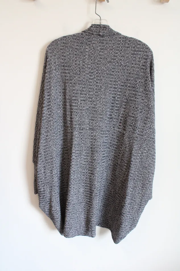 Shein Rings Shein Gray Black Knit Shawl Cardigan L