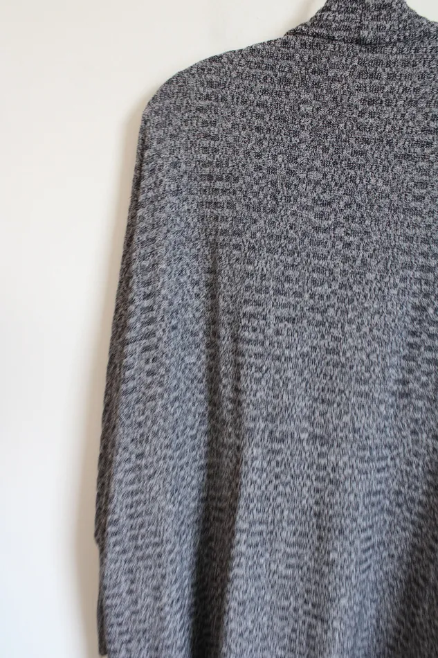 Shein Rings Shein Gray Black Knit Shawl Cardigan L