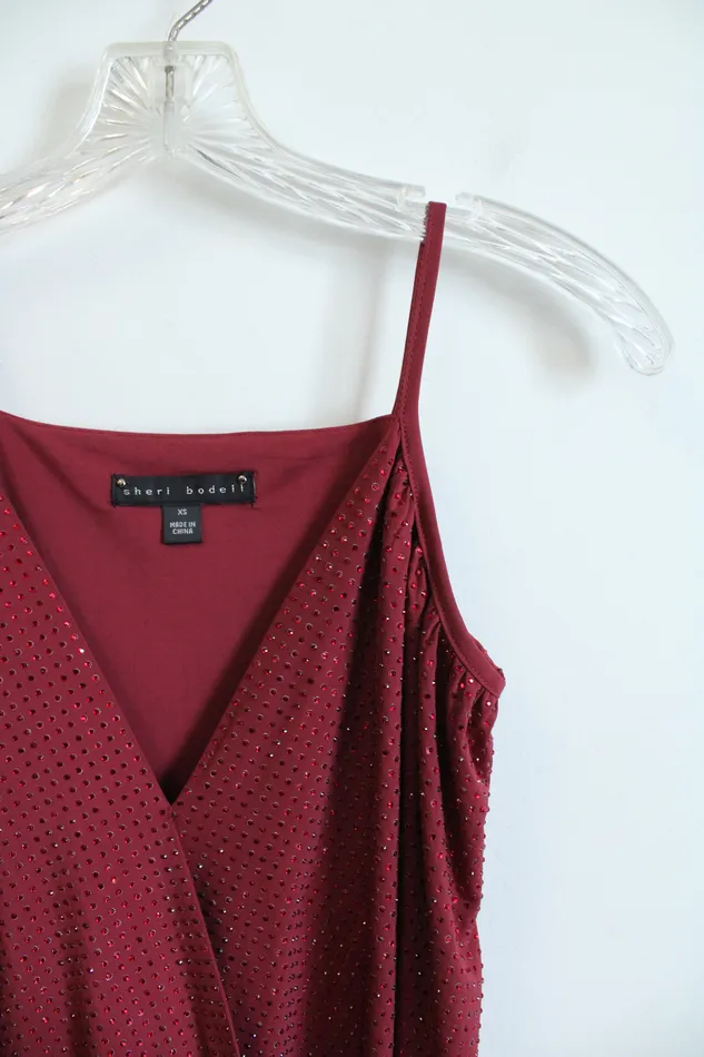 Sheri Bodell Earrings Sheri Bodell Red Bedazzled Wrap Tank XS