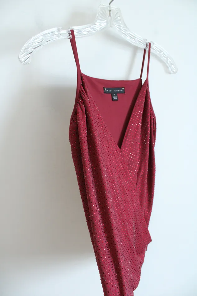 Sheri Bodell Earrings Sheri Bodell Red Bedazzled Wrap Tank XS