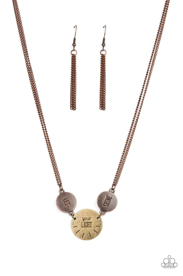 Shine Your Light Copper Paparazzi Accessories Necklaces