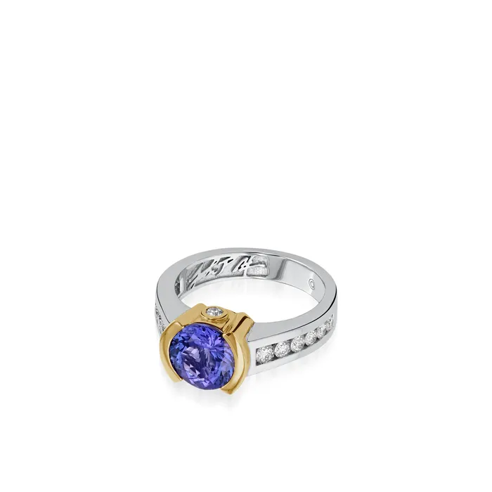 Signature Round Tanzanite and Diamond Ring John Atencio Rings Signature Round Tanzanite and Diamond Ring John Atencio Rings