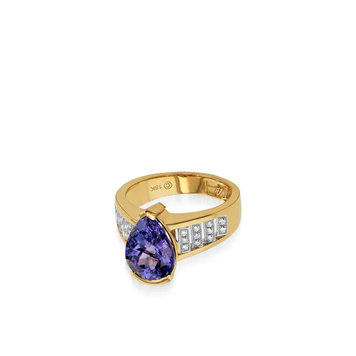 Signature Tanzanite and Pave Diamond Ring John Atencio Rings Signature Tanzanite and Pave Diamond Ring John Atencio Rings