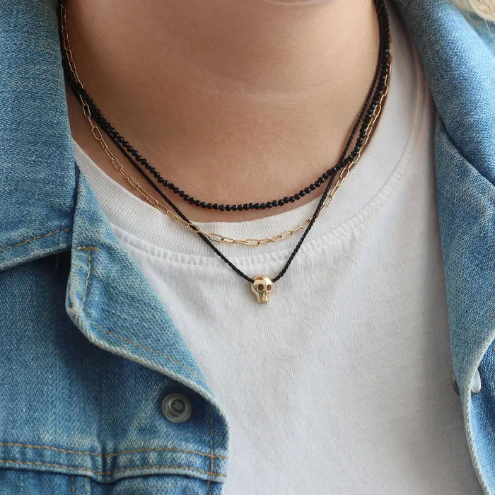 Skull Charm Necklace kris nations Necklaces
