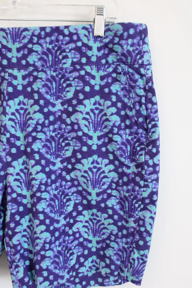 Soft Surroundings Rings Soft Surroundings Purple Blue Patterned Stretch Shorts XL Petite