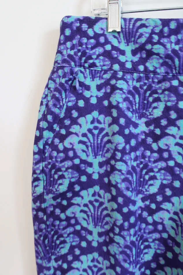 Soft Surroundings Rings Soft Surroundings Purple Blue Patterned Stretch Shorts XL Petite