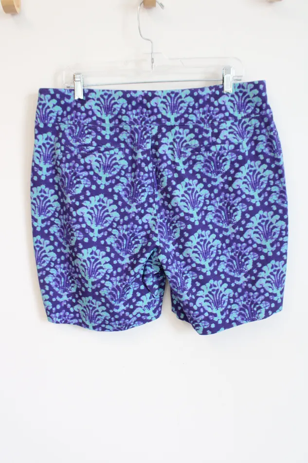 Soft Surroundings Rings Soft Surroundings Purple Blue Patterned Stretch Shorts XL Petite