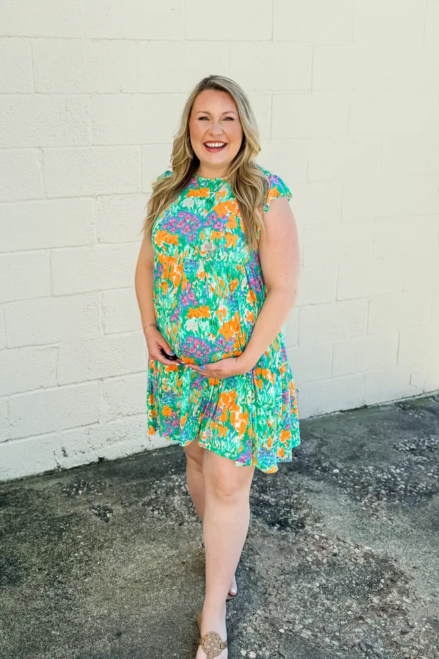 SOL Clothing The Colors of Summer Floral Tiered Dress Rings