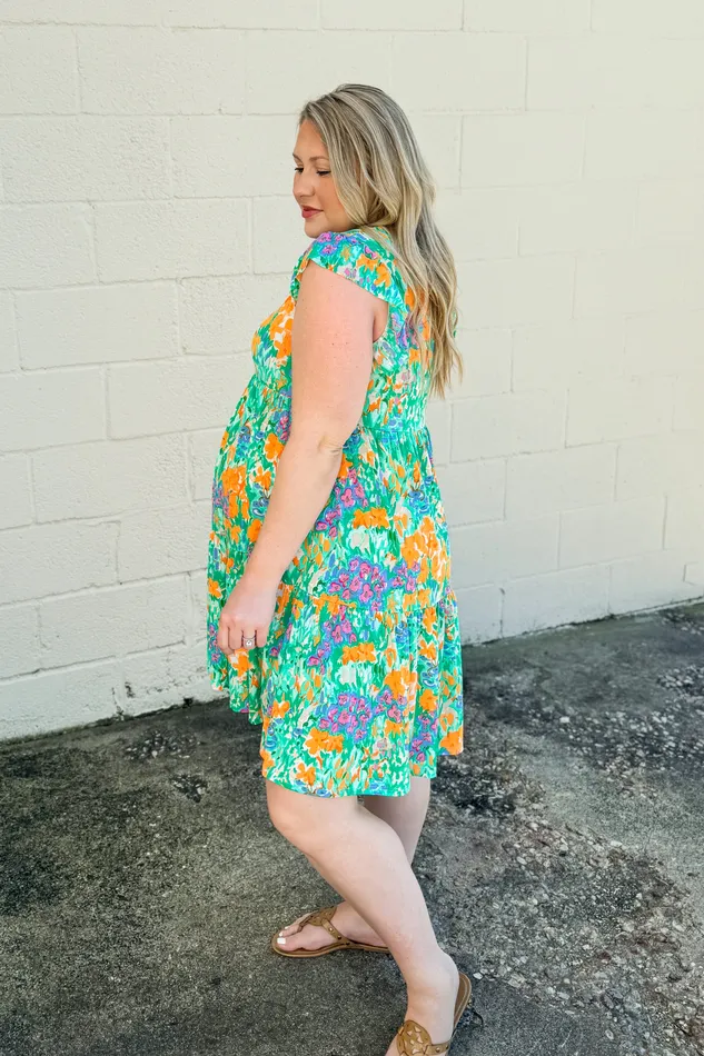 SOL Clothing The Colors of Summer Floral Tiered Dress Rings