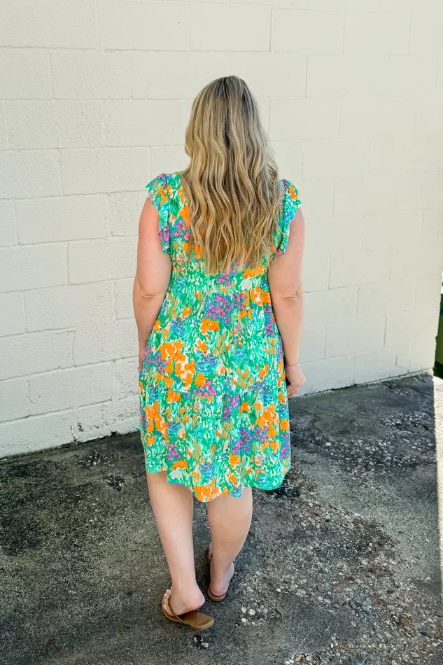 SOL Clothing The Colors of Summer Floral Tiered Dress Rings