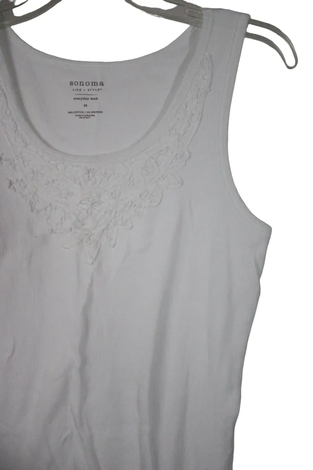 Sonoma White Rib Tank M Sonoma Rings