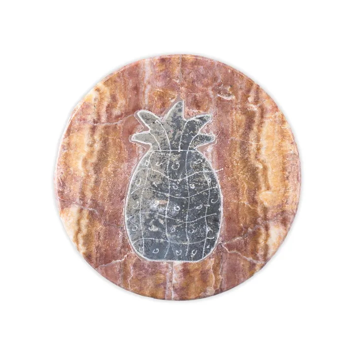 SSHANDCRAFTED Earrings Etched Pineapple Marble Coaster