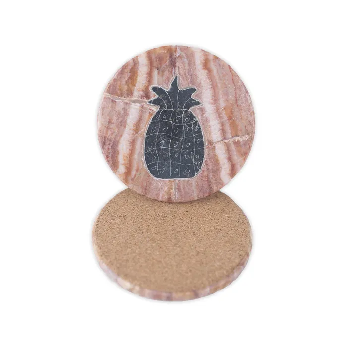 SSHANDCRAFTED Earrings Etched Pineapple Marble Coaster