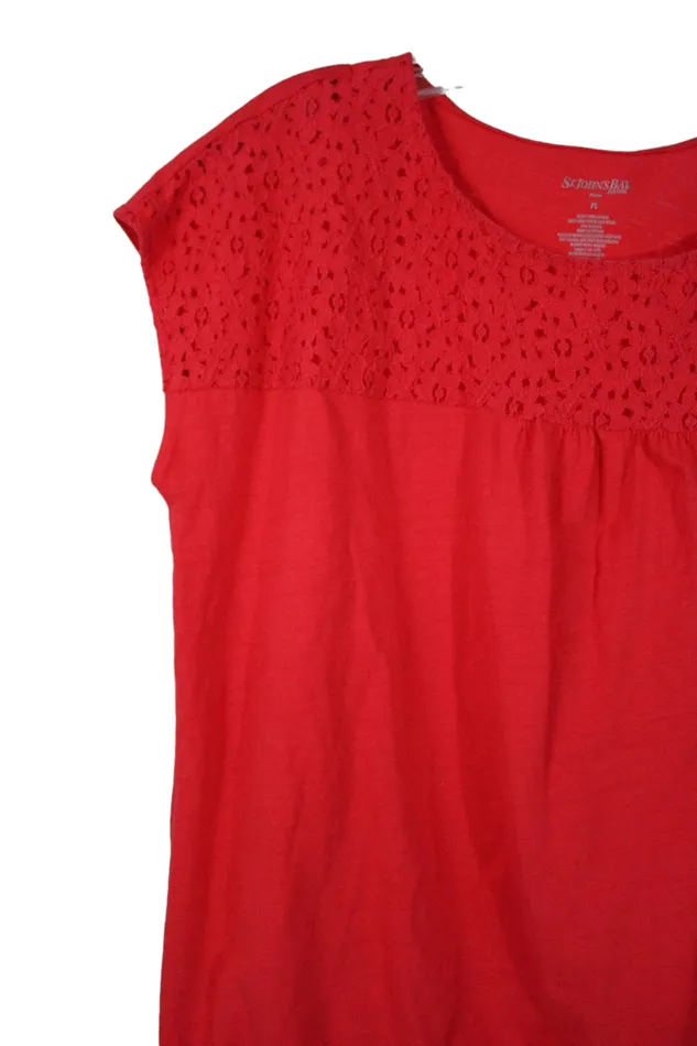 St Johns Bay Earrings St Johns Bay Pink Top L Petite