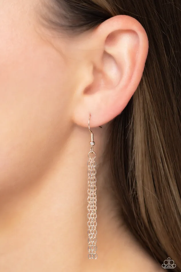 Stellar Sway Rose Gold Paparazzi Accessories Earrings