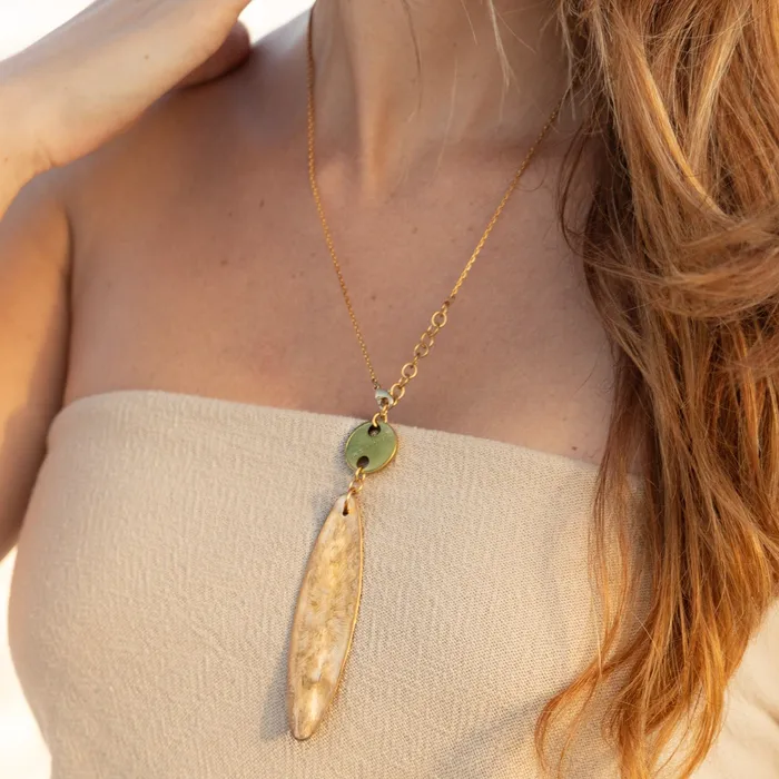 SURFBOARD Necklace Twisted Silver Necklaces