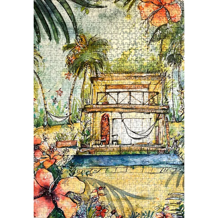 SURFSHACKPUZZLE Earrings Surf Shack Dream House Puzzle by Rebekah Steen 1000 Pieces SURFSHACKPUZZLE Earrings Surf Shack Dream House Puzzle by Rebekah Steen 1000 Pieces