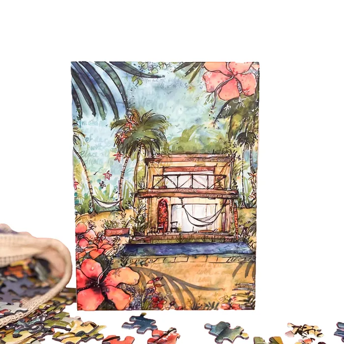 SURFSHACKPUZZLE Earrings Surf Shack Dream House Puzzle by Rebekah Steen 1000 Pieces