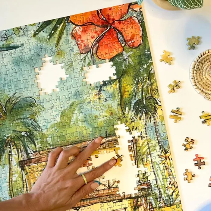 SURFSHACKPUZZLE Earrings Surf Shack Dream House Puzzle by Rebekah Steen 1000 Pieces