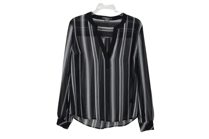 Susan Shier Black Striped Blouse M Susan Shier Rings