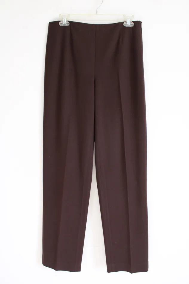 Talbots Earrings Talbots Brown Stretch Straight Leg Trouser Pants 8