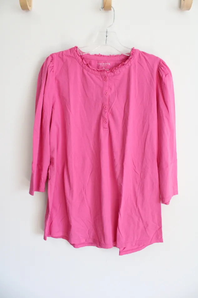 Talbots Pink Cotton Shirt 1X Talbots Earrings