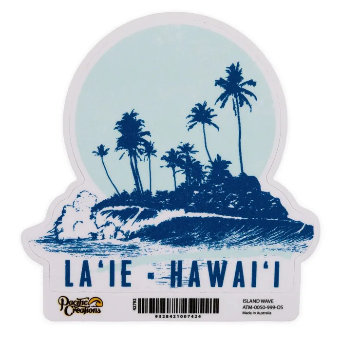 TANKSTREAM Earrings Pacific Creations Island Wave LaieHawaii Vinyl Sticker